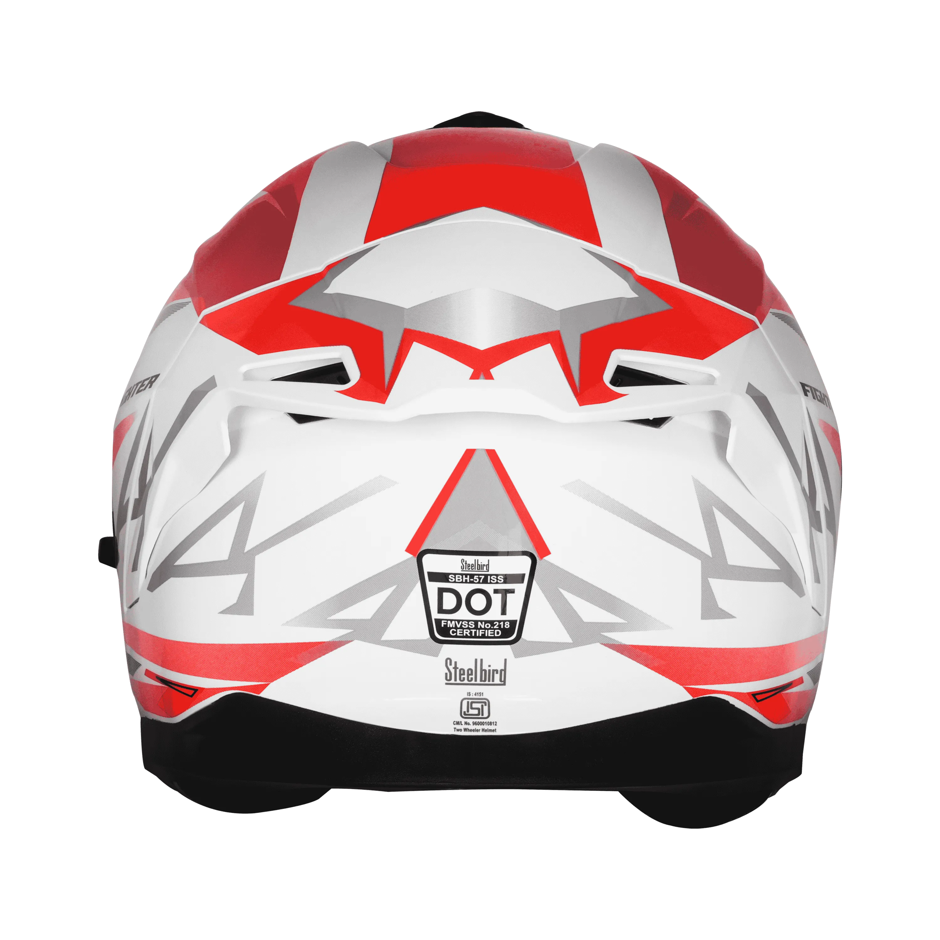 STEELBIRD Sbh 57 Iss Fighter F4 White Green Full Face Helmet