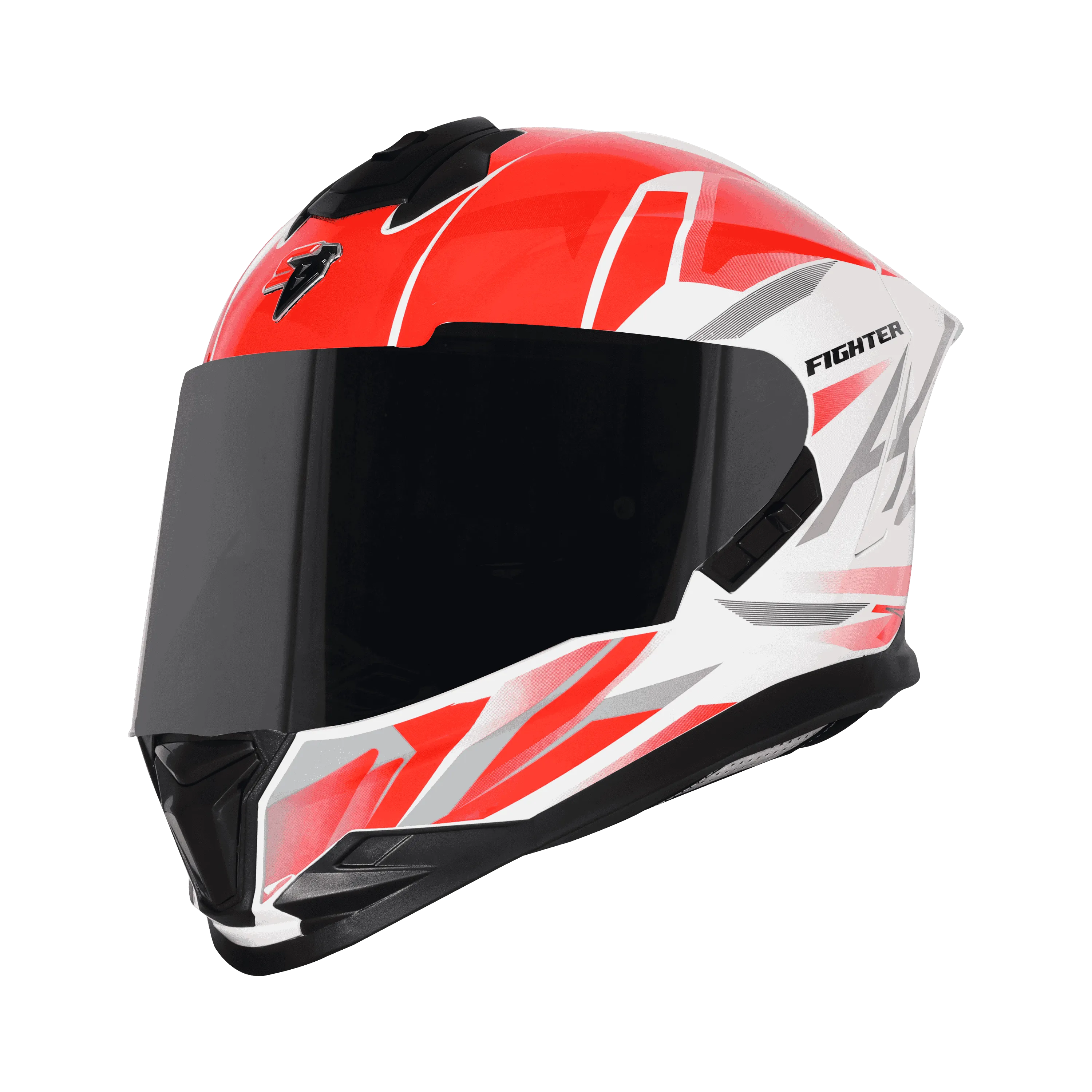 STEELBIRD Sbh 57 Iss Fighter F4 White Green Full Face Helmet