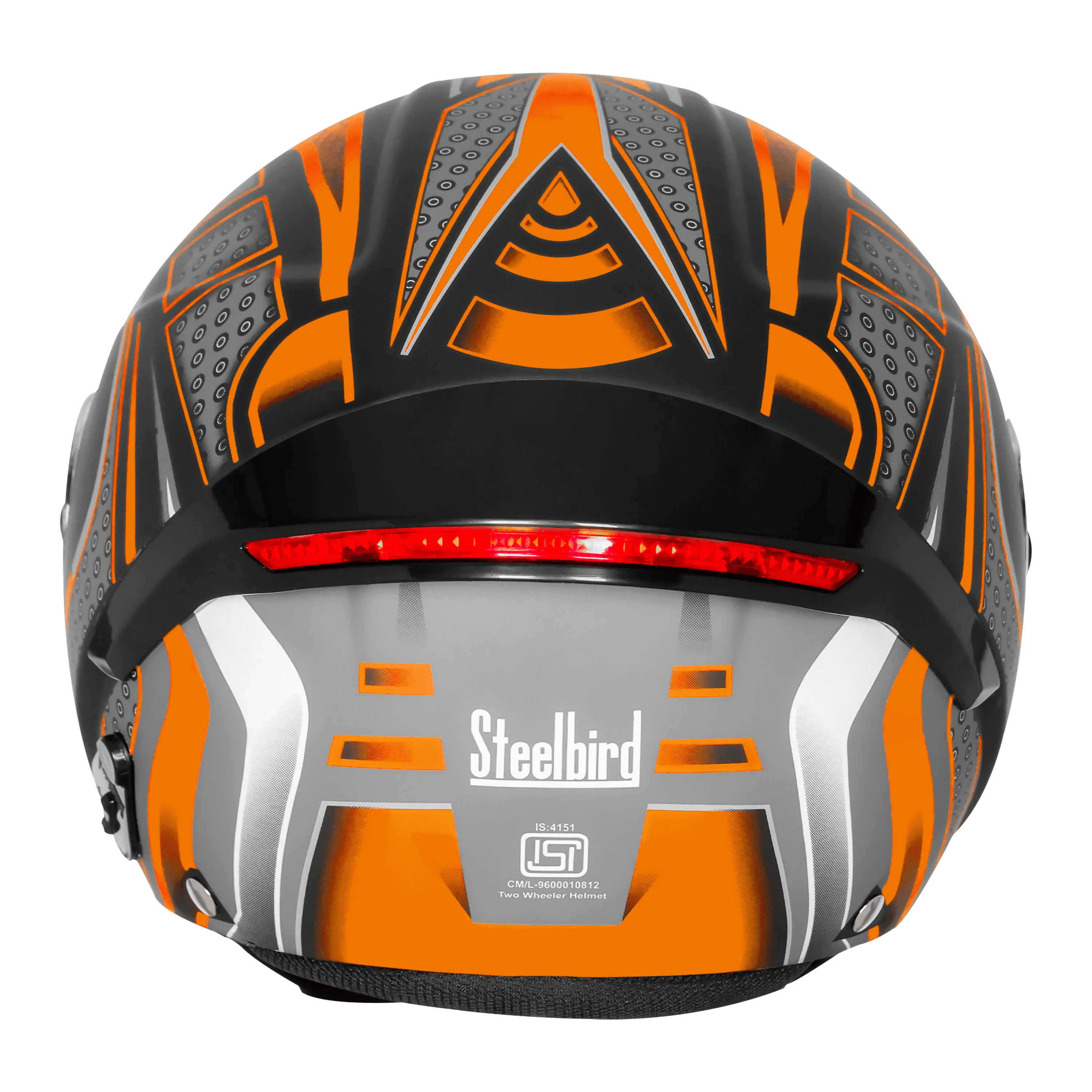 Steelbird Sbh 64 Zip Rebel Riders Black Orange Half Face Helmet