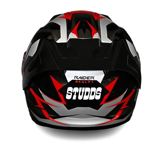 STUDDS Raider Super D1 Black N2 Red Full Face Helmet