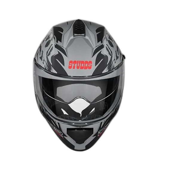 STUDDS Drifter D2 Matt Grey N9 Black Full Face Helmet
