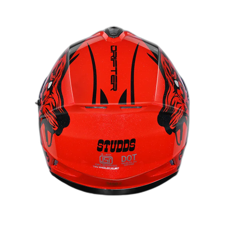 STUDDS Drifter D2 Red N9 Black Full Face Helmet