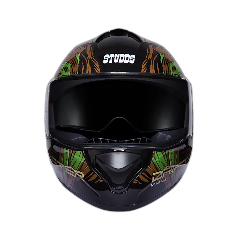 STUDDS Drifter D3 Black Green N3 Full Face Helmet