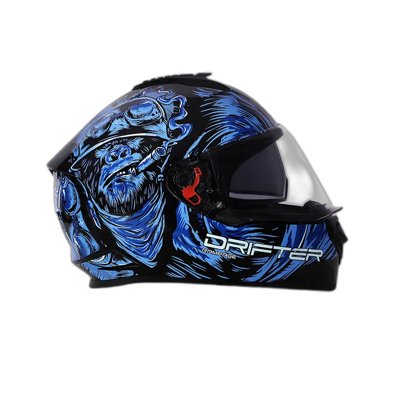 STUDDS Drifter D3 Black N1 Blue Full Face Helmet