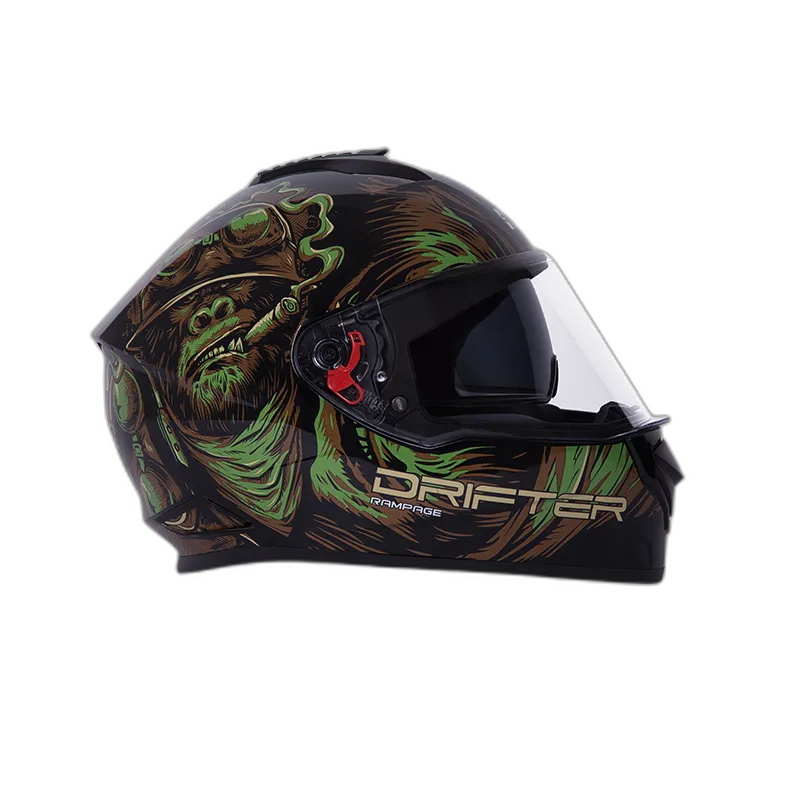 STUDDS Drifter D3 Black N3 Green Full Face Helmet