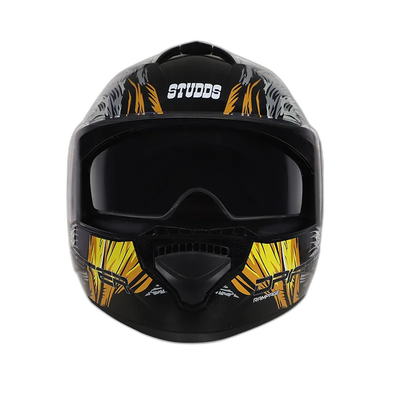 STUDDS Drifter D3 Black N5 Neon Yellow Full Face Helmet