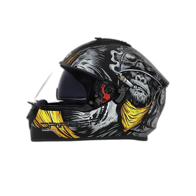 STUDDS Drifter D3 Black N5 Neon Yellow Full Face Helmet