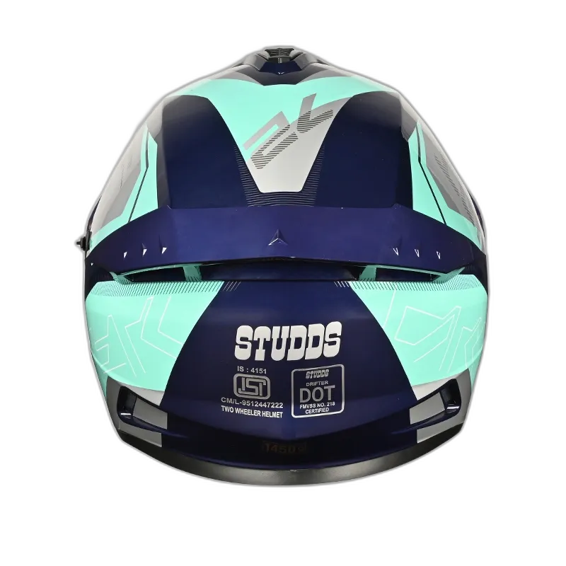 STUDDS Drifter D6 Rebilion Bk Trqs N1 Full Face Helmet