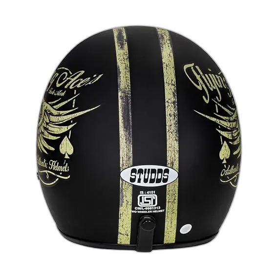 STUDDS Jet Star D5 Matt Black Half Face Helmet