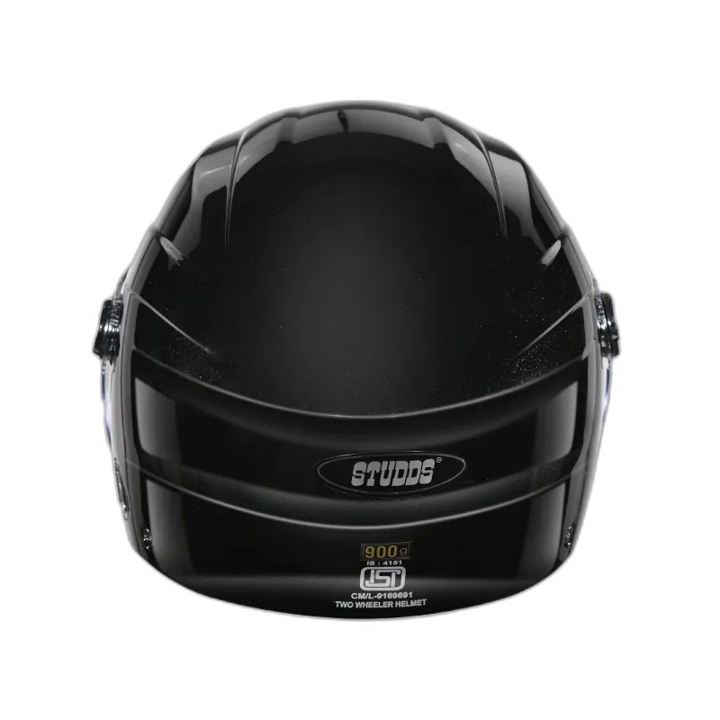 STUDDS Ray Super Black Half Face Helmet
