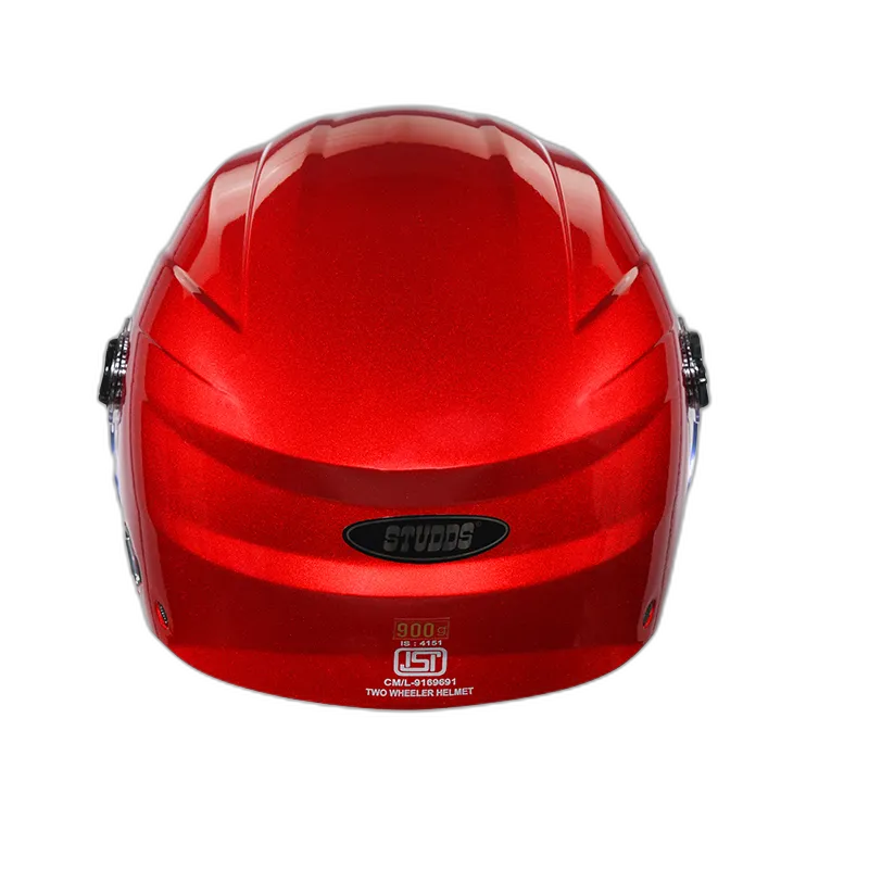 STUDDS Ray Super Cherry Red Half Face Helmet