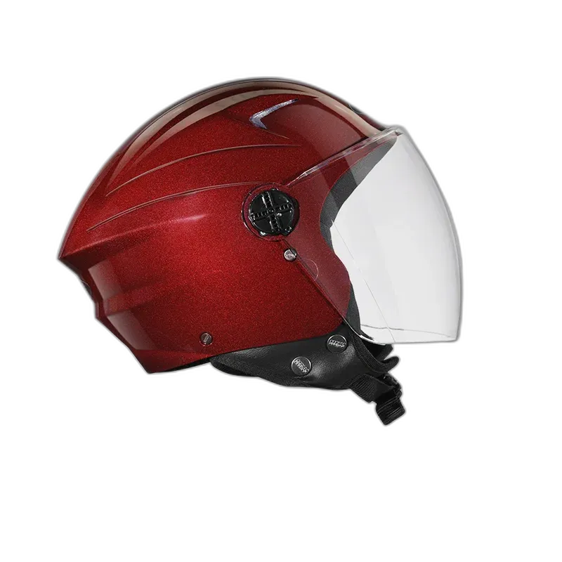 STUDDS Ray Super Wine Red Half Face Helmet