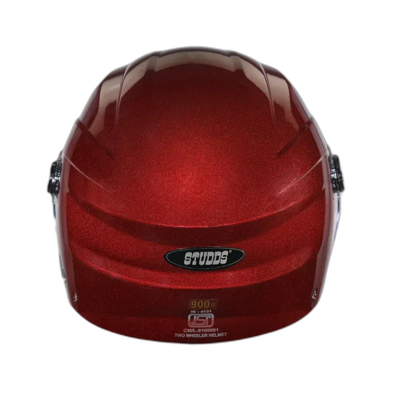 STUDDS Ray Super Wine Red Half Face Helmet
