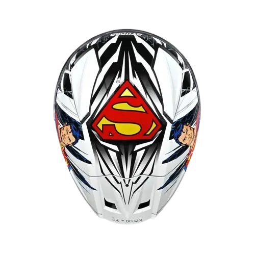 Studds Helios Superman Edition White Blue Full Face Helmet