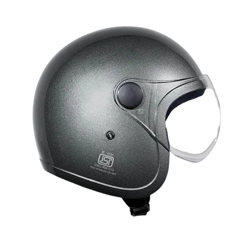 STUDDS Jet With Short Gun Grey Lg Half Face Helmet