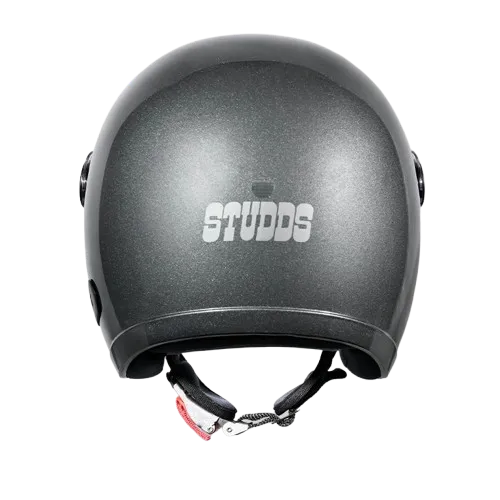 STUDDS Jet With Short Gun Grey Lg Half Face Helmet