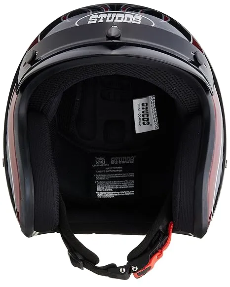 Studds Jetstar Classic D4 Cherry Black Half Face Helmet