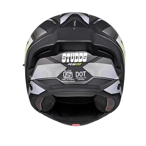 Studds Trooper D4 Matt Black Yellow N4 Flip Up Helmet