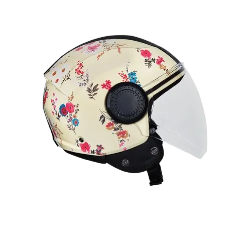 Studds Urban Super D2 Yellow Flower Half Face Helmet
