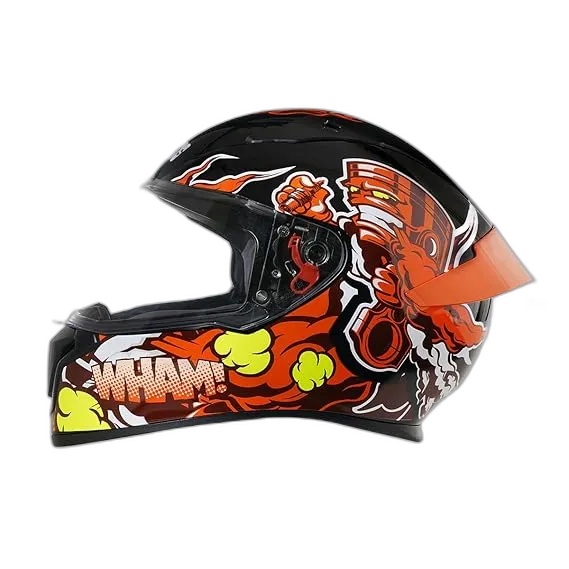 STUDDS Thunder D10 Black Orange N10 Full Face Helmet