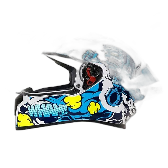 STUDDS Thunder D10 White N1 Blue Full Face Helmet