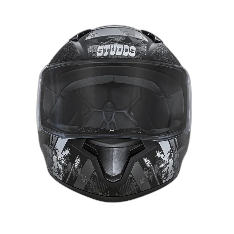 STUDDS Thunder D1 Matt Black N4 Grey Full Face Helmet