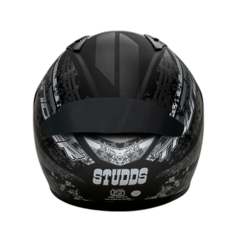 STUDDS Thunder D1 Matt Black N4 Grey Full Face Helmet