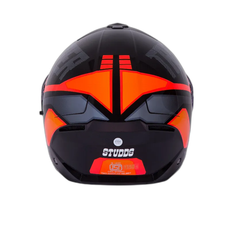 STUDDS Trooper D1 Black N8 Fu Flip Up Helmet