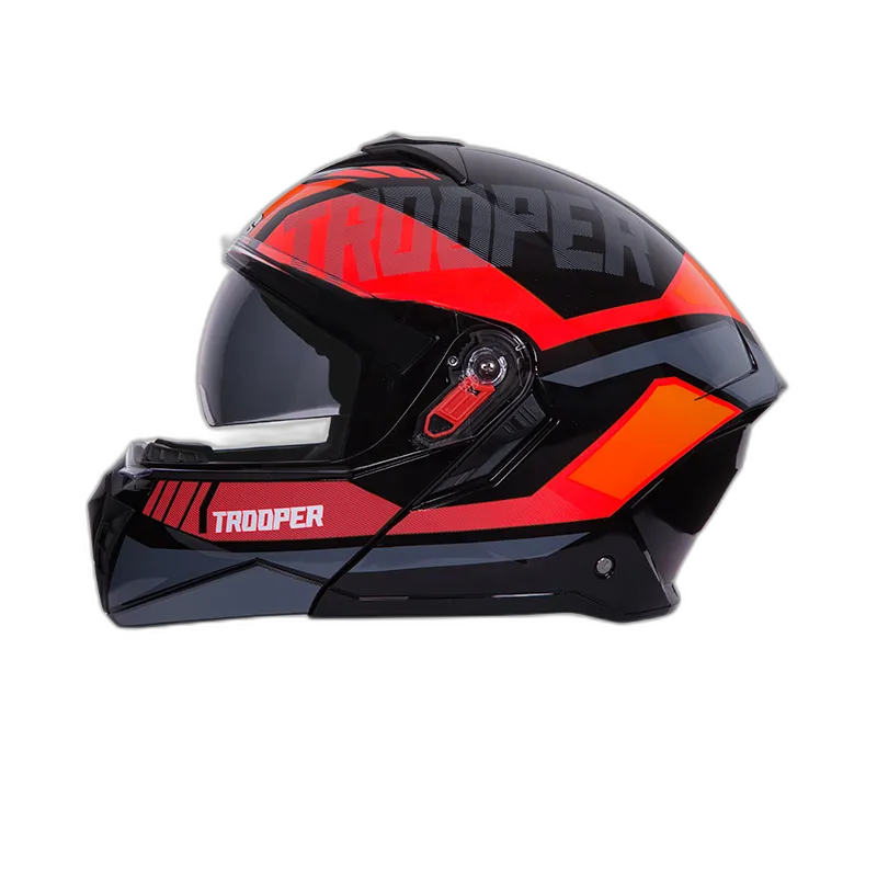 STUDDS Trooper D1 Black N8 Fu Flip Up Helmet