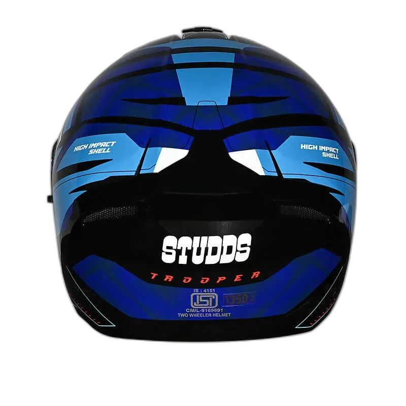 STUDDS Trooper D2 Black Blue N6 Flip Up Helmet