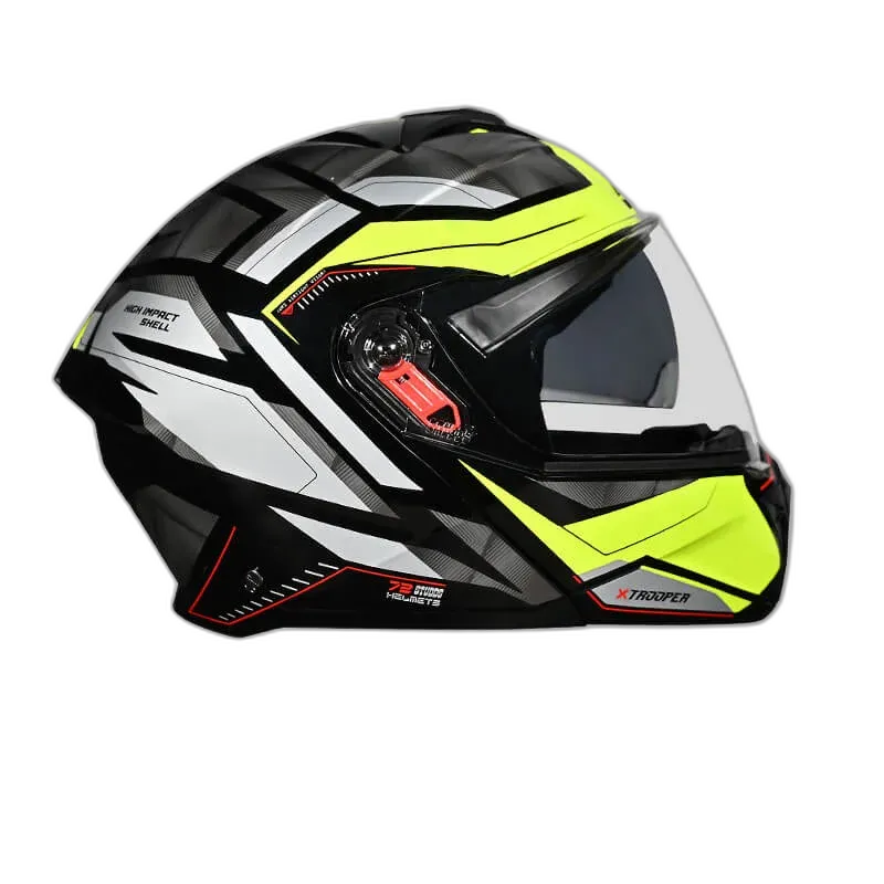 STUDDS Trooper D2 Fluorsent Yellow N5 Flip Up Helmet