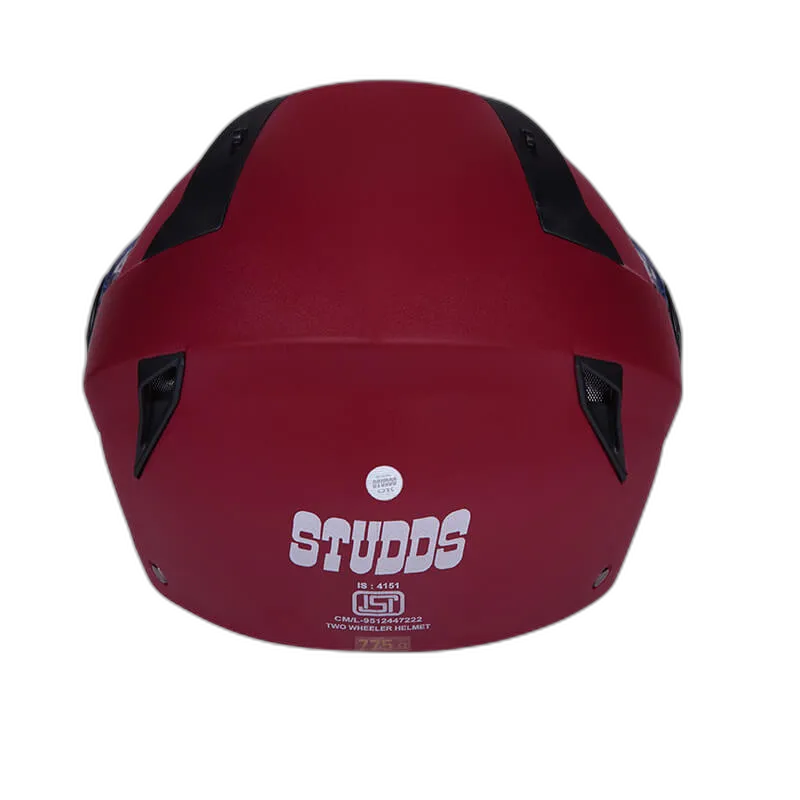 STUDDS Vogue Eco Maroon Half Face Helmet