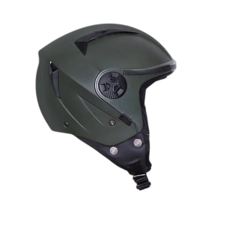 STUDDS Vogue Eco Military Green Half Face Helmet