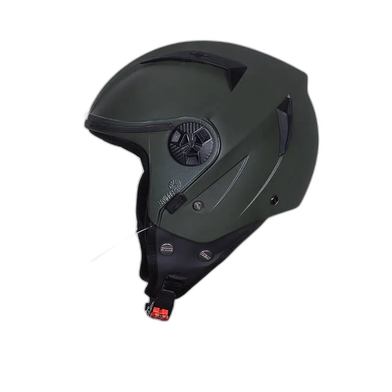 STUDDS Vogue Eco Military Green Half Face Helmet