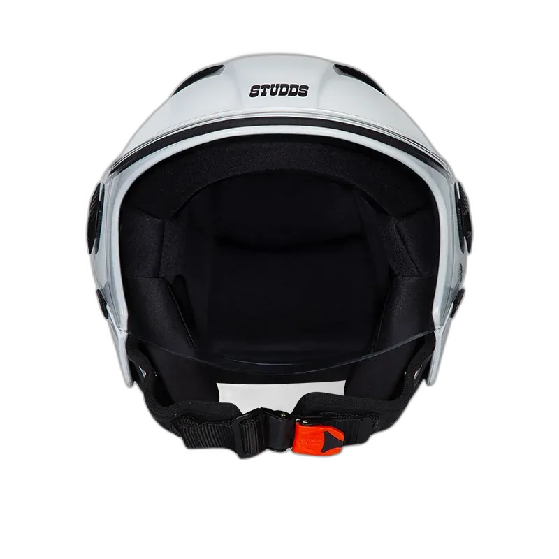 STUDDS Vogue Eco White Half Face Helmet