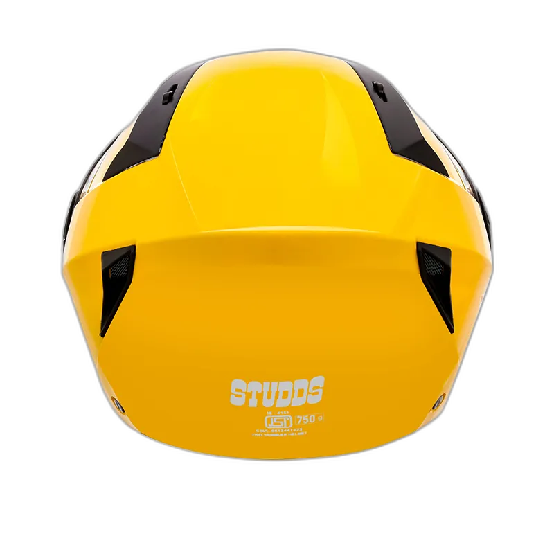 STUDDS Vogue Mustard Half Face Helmet
