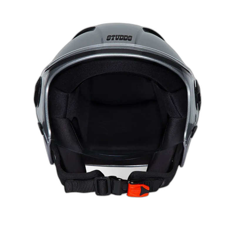STUDDS Vogue Sliver Grey Half Face Helmet