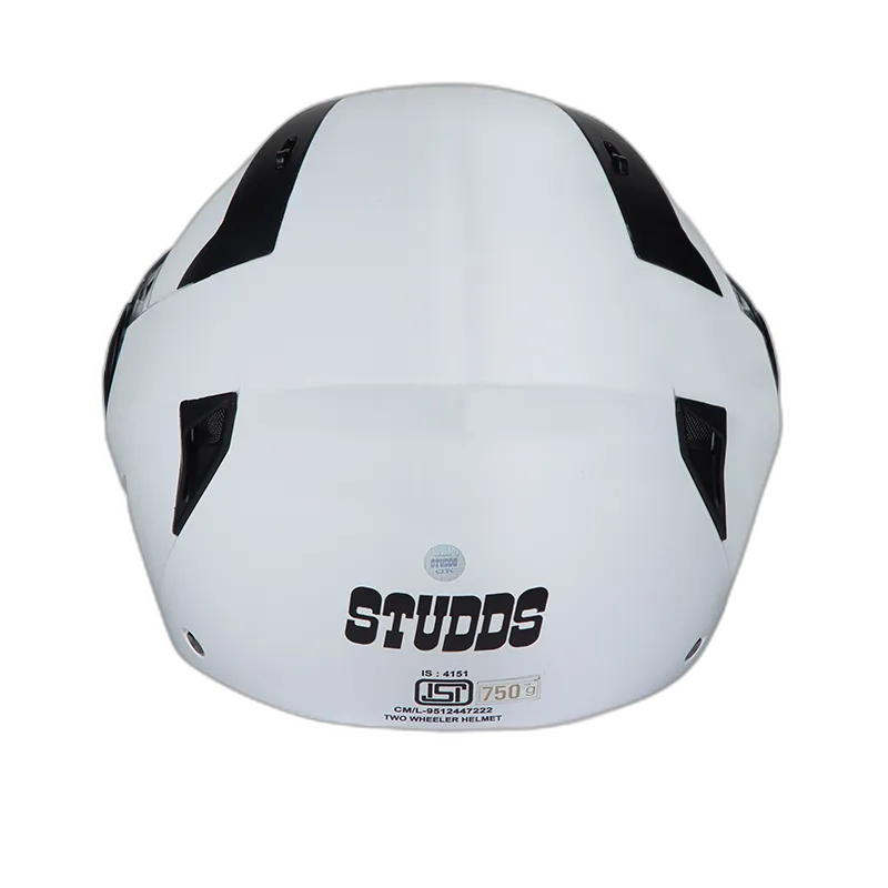 STUDDS Vogue White Half Face Helmet
