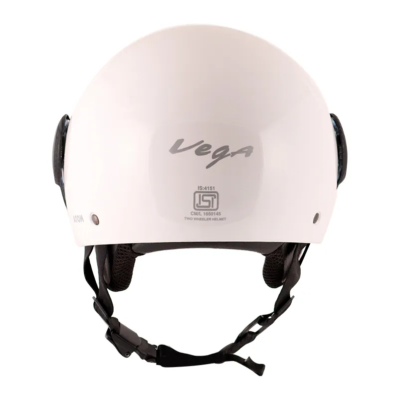 VEGA Atom White Half Face Helmet