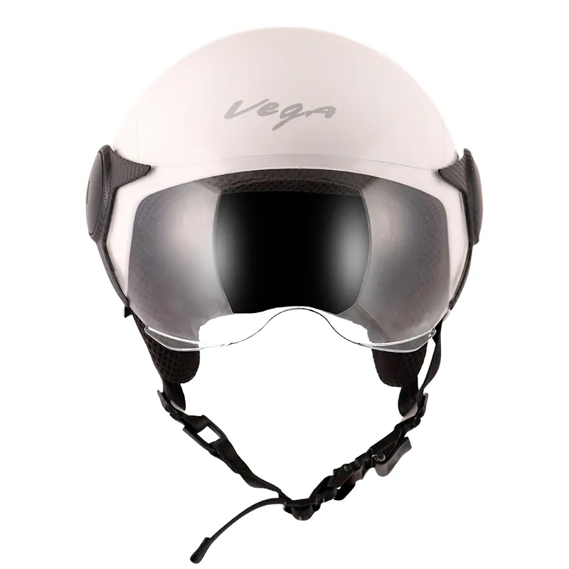 VEGA Atom White Half Face Helmet