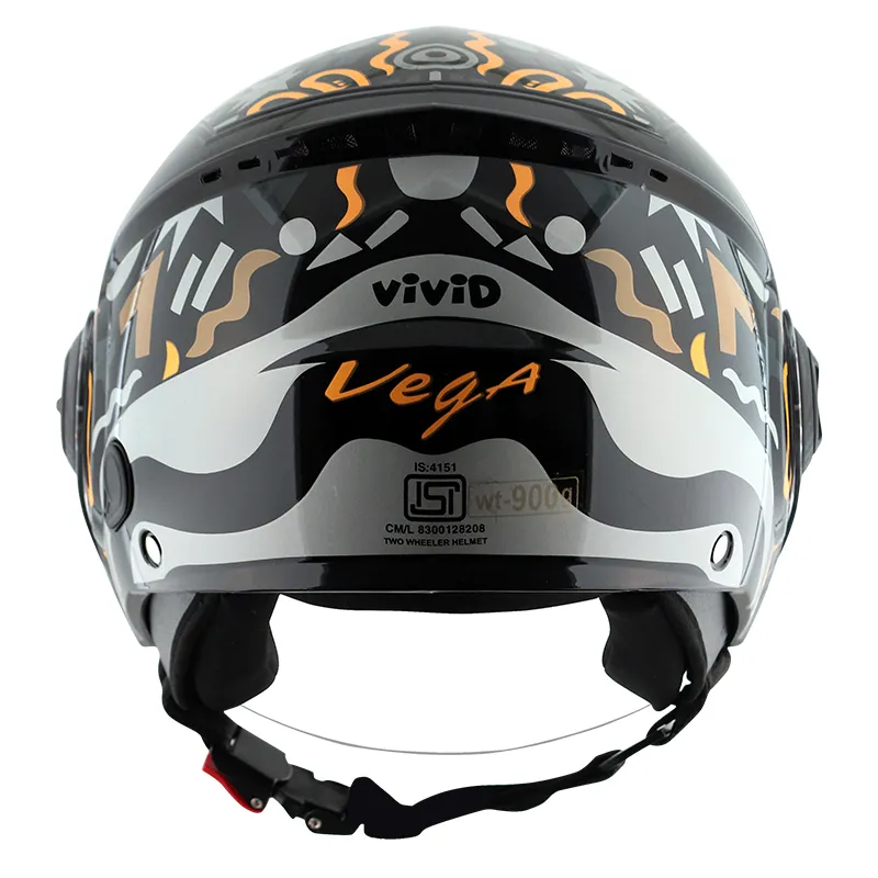 VEGA Blaze Dx Bz1 Black Grey Half Face Helmet
