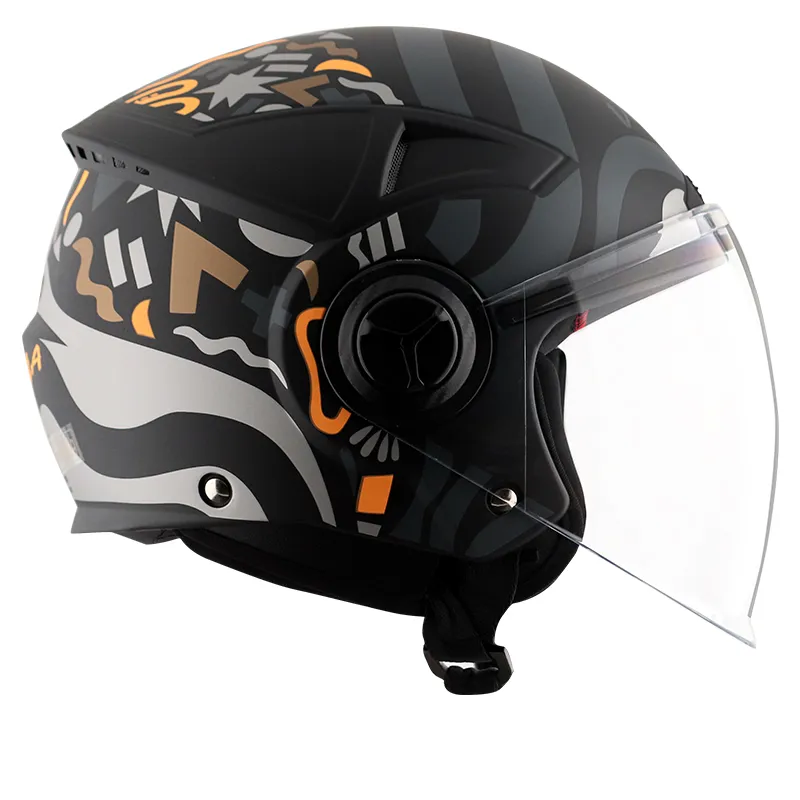 VEGA Blaze Dx Bz1 Dull Black Grey Half Face Helmet