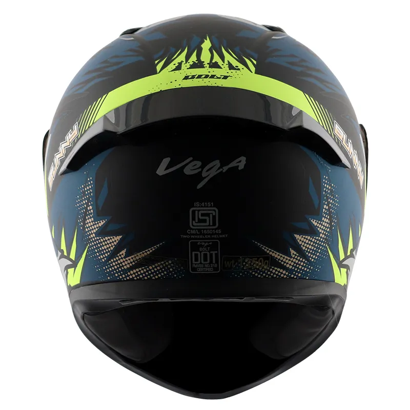 VEGA Bolt Bunny Dull Black Blue Full Face Helmet