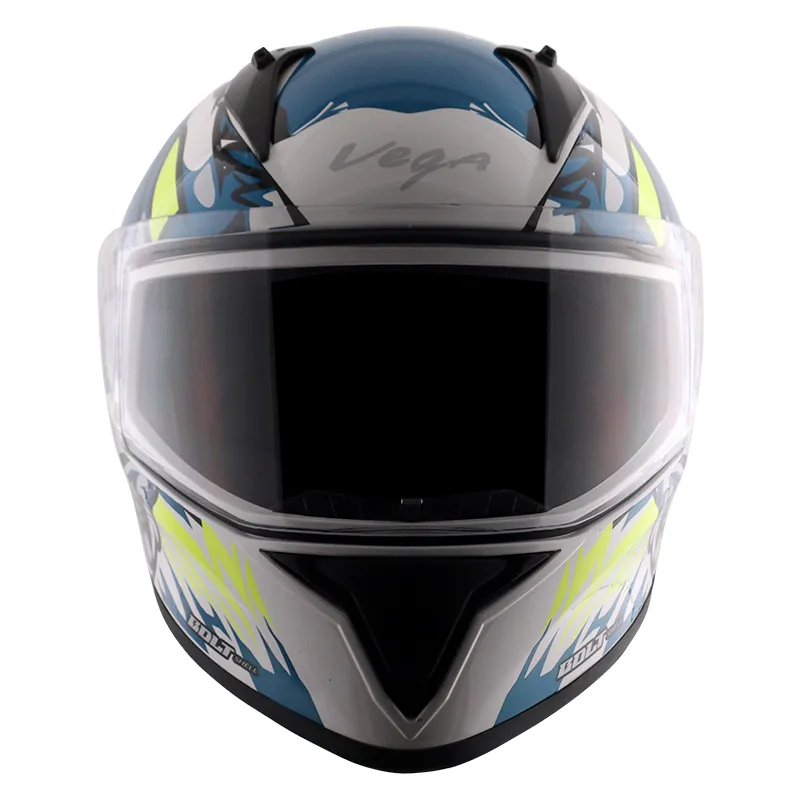 VEGA Bolt Bunny White Blue Full Face Helmet