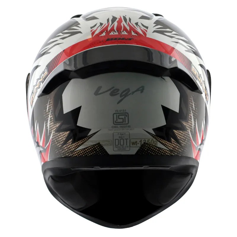 VEGA Bolt Bunny White Red Full Face Helmet