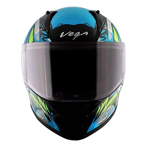 VEGA Bolt Dx Bunny Visor Blue Full Face Helmet
