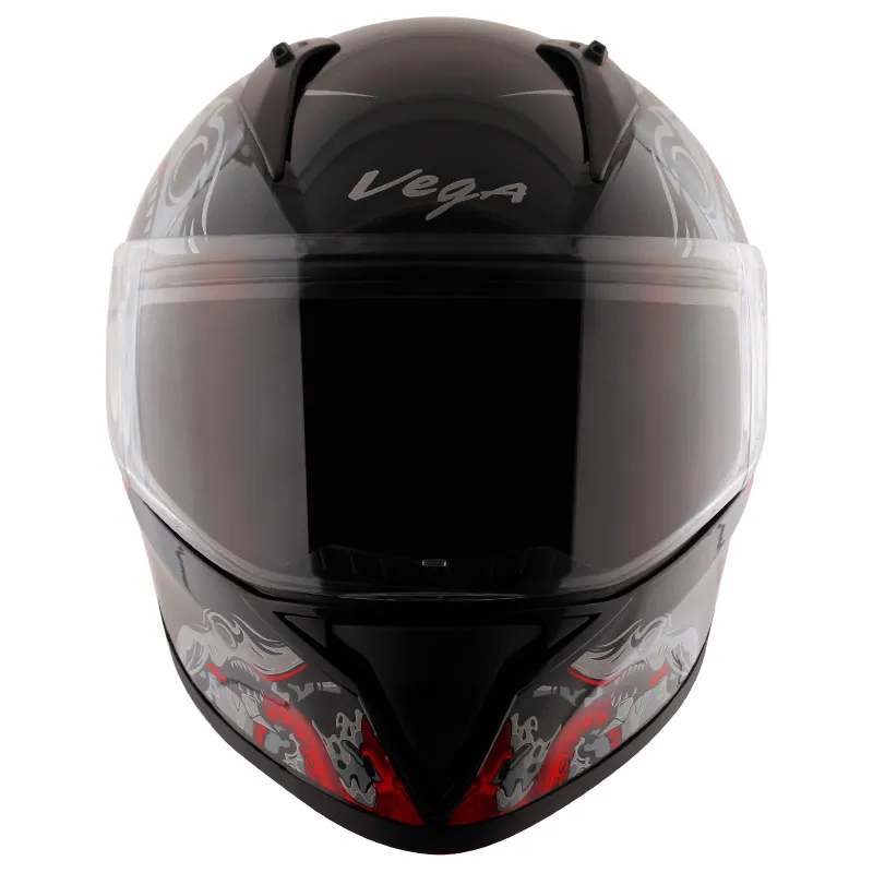 VEGA Bolt Octopus Black Red Full Face Helmet