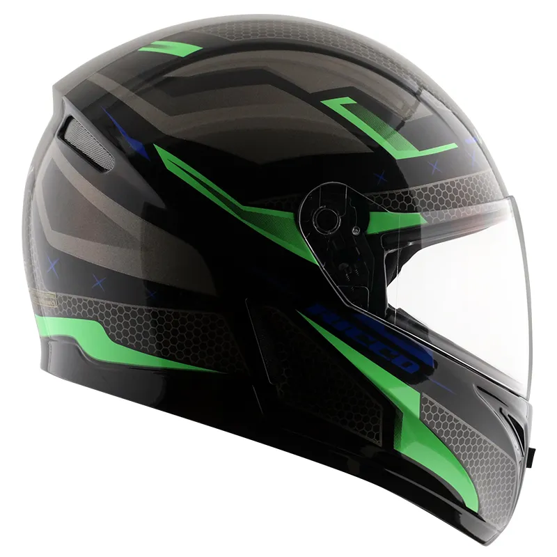 VEGA Breeze Dx Ricco Black Neon Green Full Face Helmet