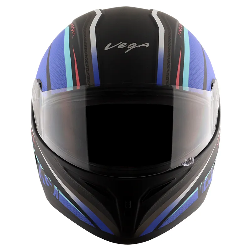 VEGA Breeze Dx Scooby Dull Black Blue Full Face Helmet