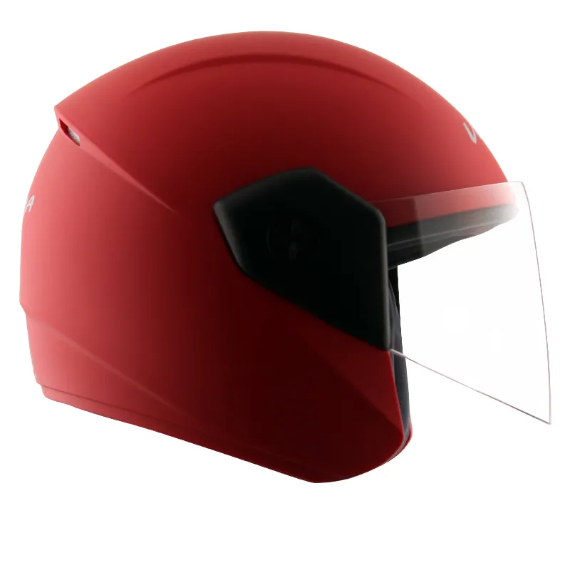 VEGA Buds Dx Without Peak Dull Red Half Face Helmet